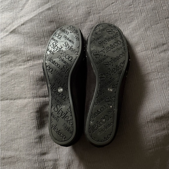 Style &Co  Black Rhinestone Embellished Flats - Picture 3 of 3